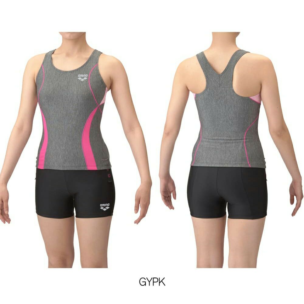 アリーナARENAフィットネス水着レディースフィットネスセパレーツYバックショートレッグ差し込みパッドパッド付きAS5SWF40L