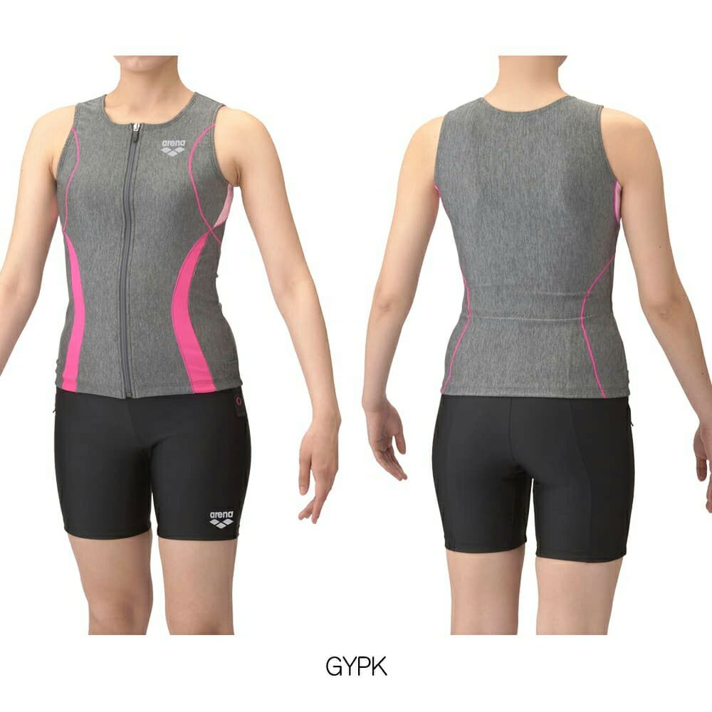 アリーナARENAフィットネス水着レディースフィットネスセパレーツカバーバックミドルレッグ差し込みパッドパッド付きAS5SWF41L