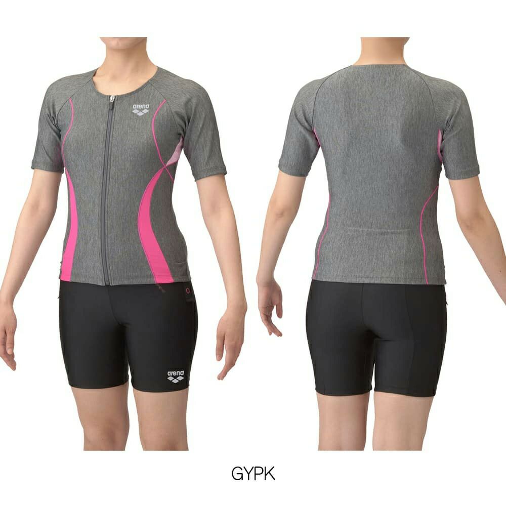 アリーナARENAフィットネス水着レディースフィットネスセパレーツカバーバックミドルレッグ差し込みパッドパッド付きAS5SWF43L