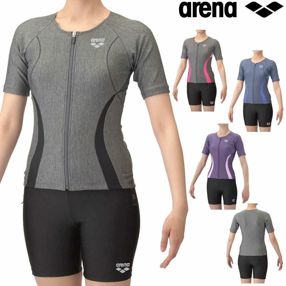 アリーナARENAフィットネス水着レディースフィットネスセパレーツカバーバックミドルレッグ差し込みパッドパッド付きAS5SWF44L