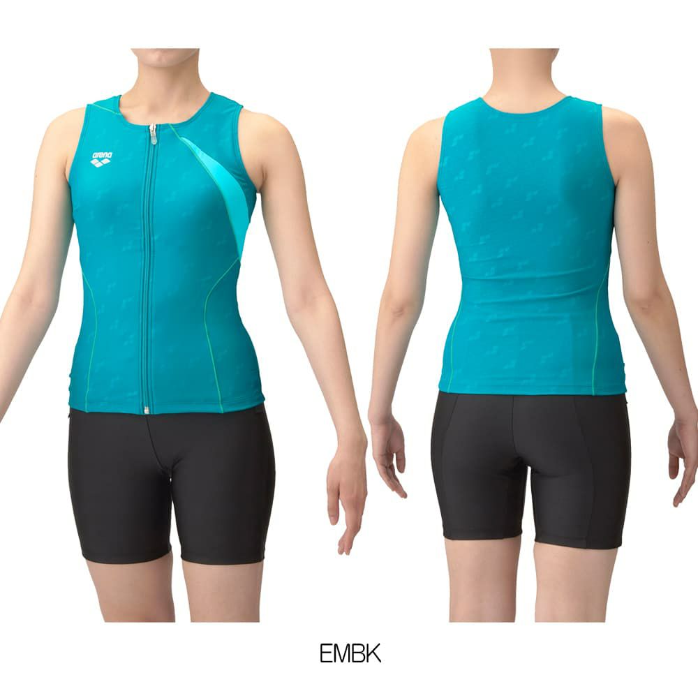 アリーナARENAフィットネス水着レディースフィットネスセパレーツカバーバックミドルレッグ差し込みパッドパッド付きダブルエステル2025年春夏モデルAS5SWF45L