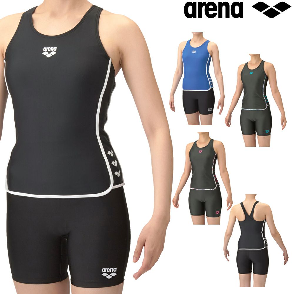 アリーナARENAフィットネス水着レディースフィットネスセパレーツYバックミドルレッグ差し込みパッドパッド付きフルダルUV2025年春夏モデルAS5SWF47L