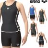 アリーナARENAフィットネス水着レディースフィットネスセパレーツYバックミドルレッグ差し込みパッドパッド付きフルダルUV2025年春夏モデルAS5SWF47L