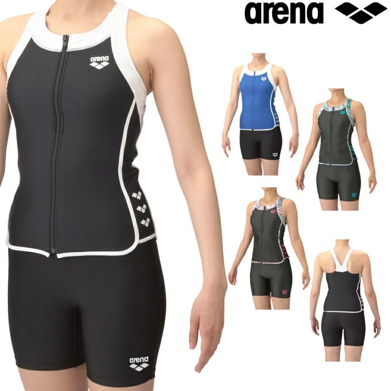 アリーナARENAフィットネス水着レディースフィットネスセパレーツYバックミドルレッグ差し込みパッドパッド付きフルダルUV2025年春夏モデルAS5SWF48L