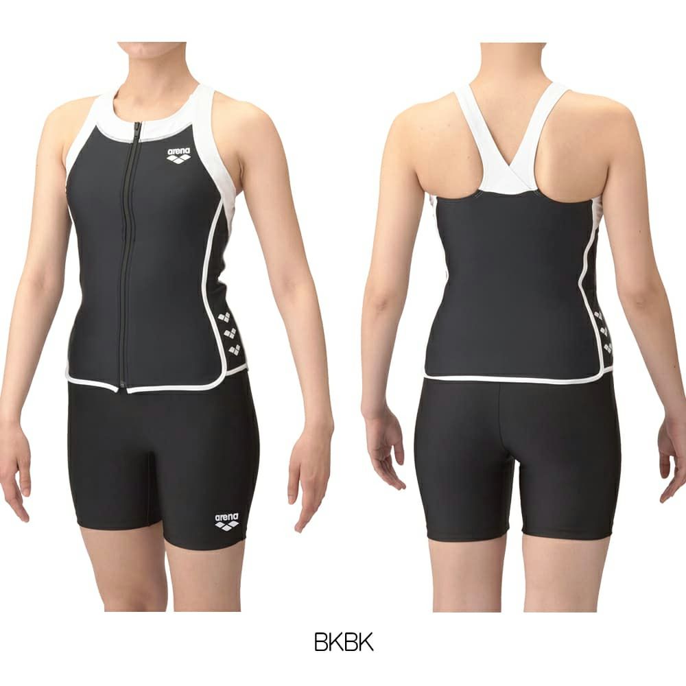 アリーナARENAフィットネス水着レディースフィットネスセパレーツYバックミドルレッグ差し込みパッドパッド付きフルダルUV2025年春夏モデルAS5SWF48L