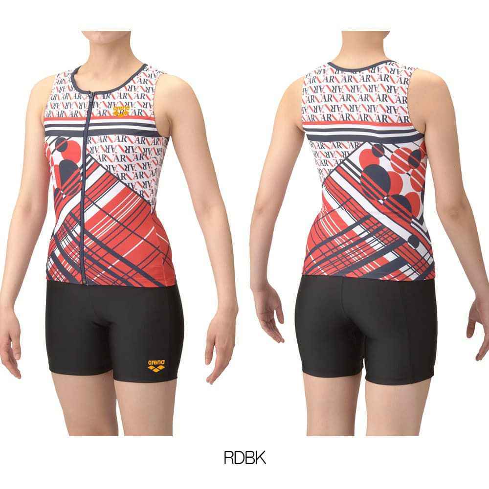 アリーナARENAフィットネス水着レディースフィットネスセパレーツカバーバックミドルレッグ差し込みパッドパッド付きフルダル2WAY2025年春夏モデルAS5SWF55L