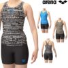 アリーナARENAフィットネス水着レディースフィットネスセパレーツYバックミドルレッグ差し込みパッドパッド付きダブルエステル2025年春夏モデルAS5SWF56L