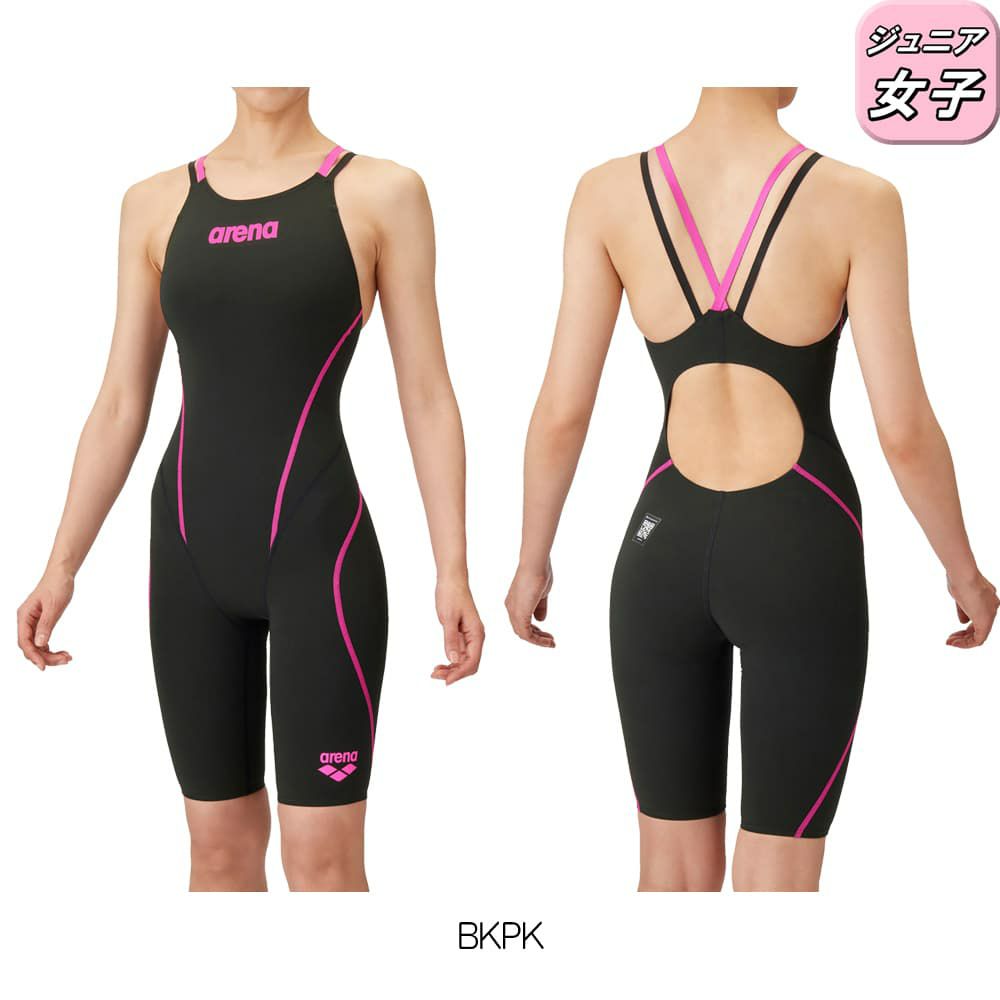 アリーナARENA競泳水着ジュニア女子WA承認モデルレーシングワンピーススパッツオープンバックハーフレッグオールインワンアクアフォースフィルムTri2025年春夏モデルAS5SRC12Gfinaマークあり