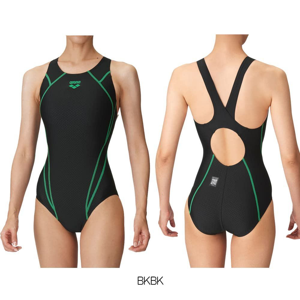 アリーナARENA競泳水着レディースWA承認モデルレーシングワンピースオープンバックAQUARACINGECOAQUASTRIPE-D2025年春夏モデルAS4FRC51Lfinaマークあり