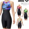 アリーナARENA競泳水着レディースWA承認モデルレーシングワンピーススパッツオープンバックハーフレッグオールインワンAQUARACINGAQUASTRIPE-D2025年春夏モデルAS5SRC69Lfinaマークあり