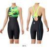 アリーナARENA競泳水着レディースWA承認モデルレーシングワンピーススパッツオープンバックハーフレッグオールインワンAQUARACINGAQUASTRIPE-D2025年春夏モデルAS5SRC69Lfinaマークあり