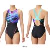 アリーナARENA競泳水着レディースWA承認モデルレーシングワンピースオープンバックAQUARACINGAQUASTRIPE-D2025年春夏モデルAS5SRC70Lfinaマークあり