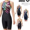 アリーナARENA競泳水着レディースWA承認モデルレーシングワンピーススパッツオープンバックハーフレッグオールインワンAQUARACINGAQUASTRIPE-D2025年春夏モデルAS5SRC71Lfinaマークあり