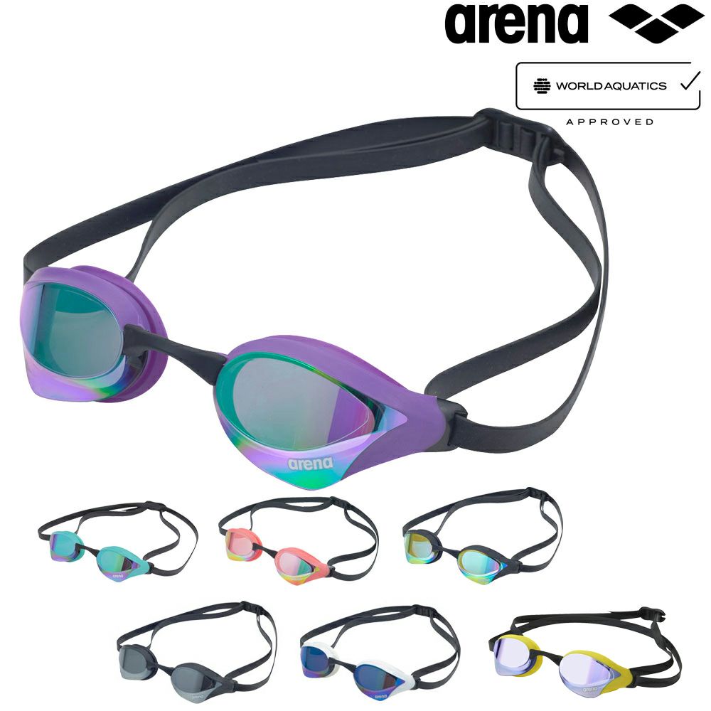 アリーナARENA水泳レーシングゴーグルコブラコアミラーレンズクッション付きAS5SGG04UFINA承認