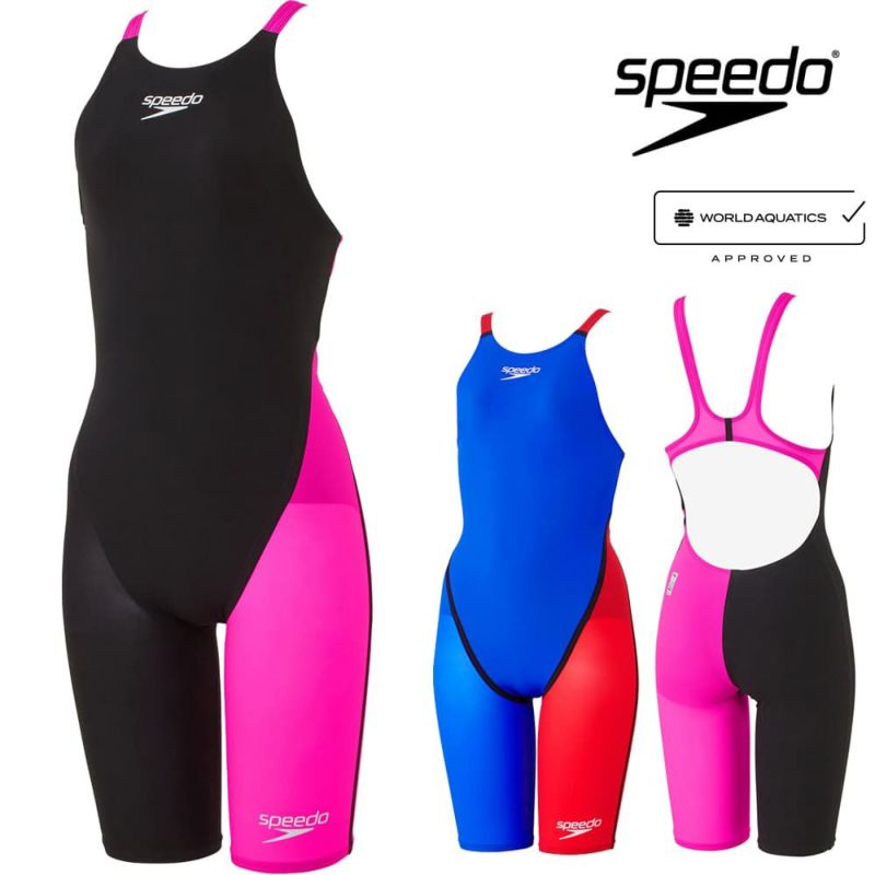 スピードSPEEDO競泳水着レディースWA承認モデルFastskinPro3ファストスキンプロ3オープンバックニースキンSCW12101Ffinaマークあり