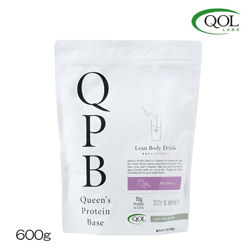 QOLキューオーエルラボラトリーズクイーンズプロテインベースQueen’sProteinBaseQPBSOY＆WHEYソイ＆ホエイミックスベリー味600gQOL-17136