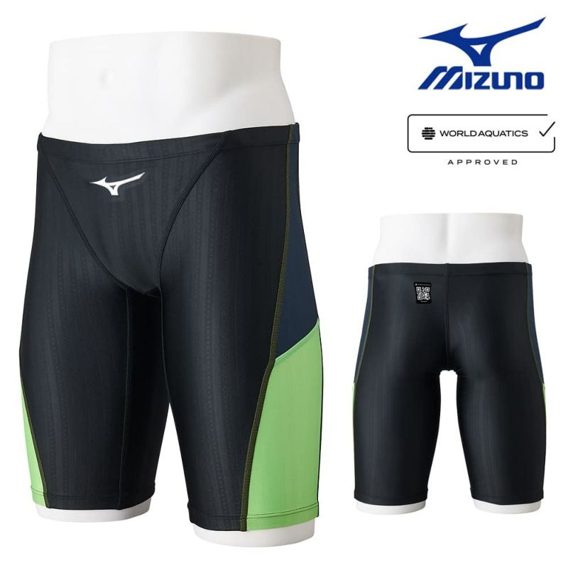 ミズノMIZUNO競泳水着メンズWORLDAQUATICS承認STREAMACEハーフスパッツストリームフィットA2024春夏モデルN2MBB020