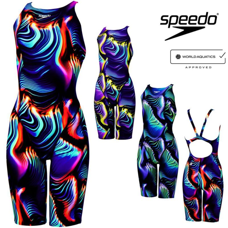 スピードSPEEDO競泳水着レディースWA承認モデルフレックスシグマカイオープンバックニースキン2オールインワンFLEXΣχフレックスシグマカイ2025年春夏モデルSCW12501Ffinaマークあり