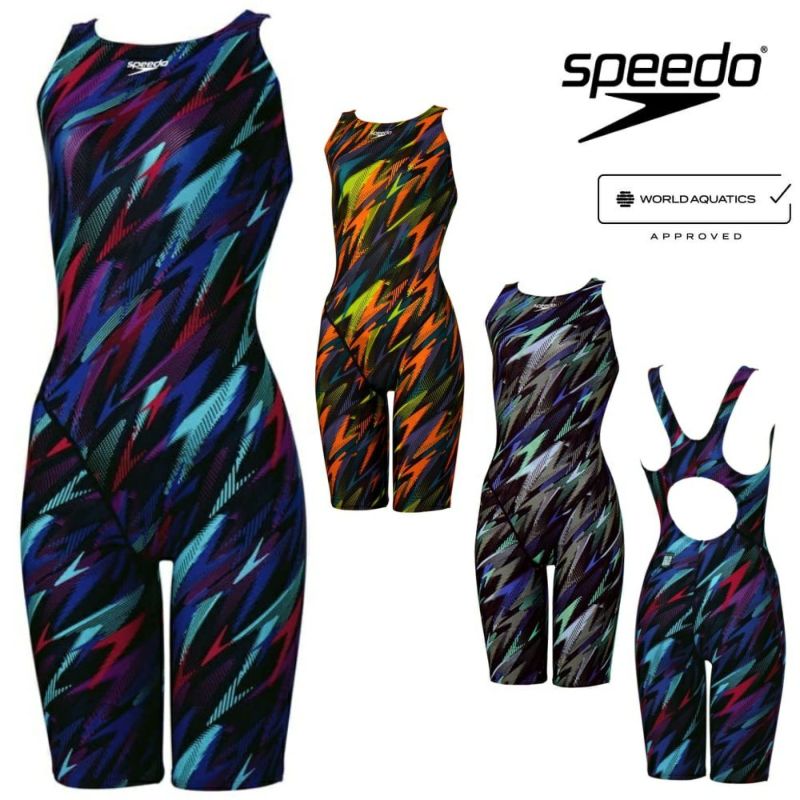 スピードSPEEDO競泳水着レディースWA承認モデルフレックスシグマカイセミオープンバックニースキン3オールインワンFLEXΣχフレックスシグマカイ2025年春夏モデルSCW12502Ffinaマークあり