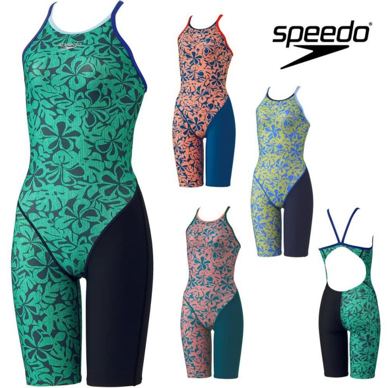 スピードSPEEDO競泳水着練習用水着レディースアロアロターンズニースキンオールインワンENDURANCEECO競泳練習水着2025年春夏モデルSTW12507