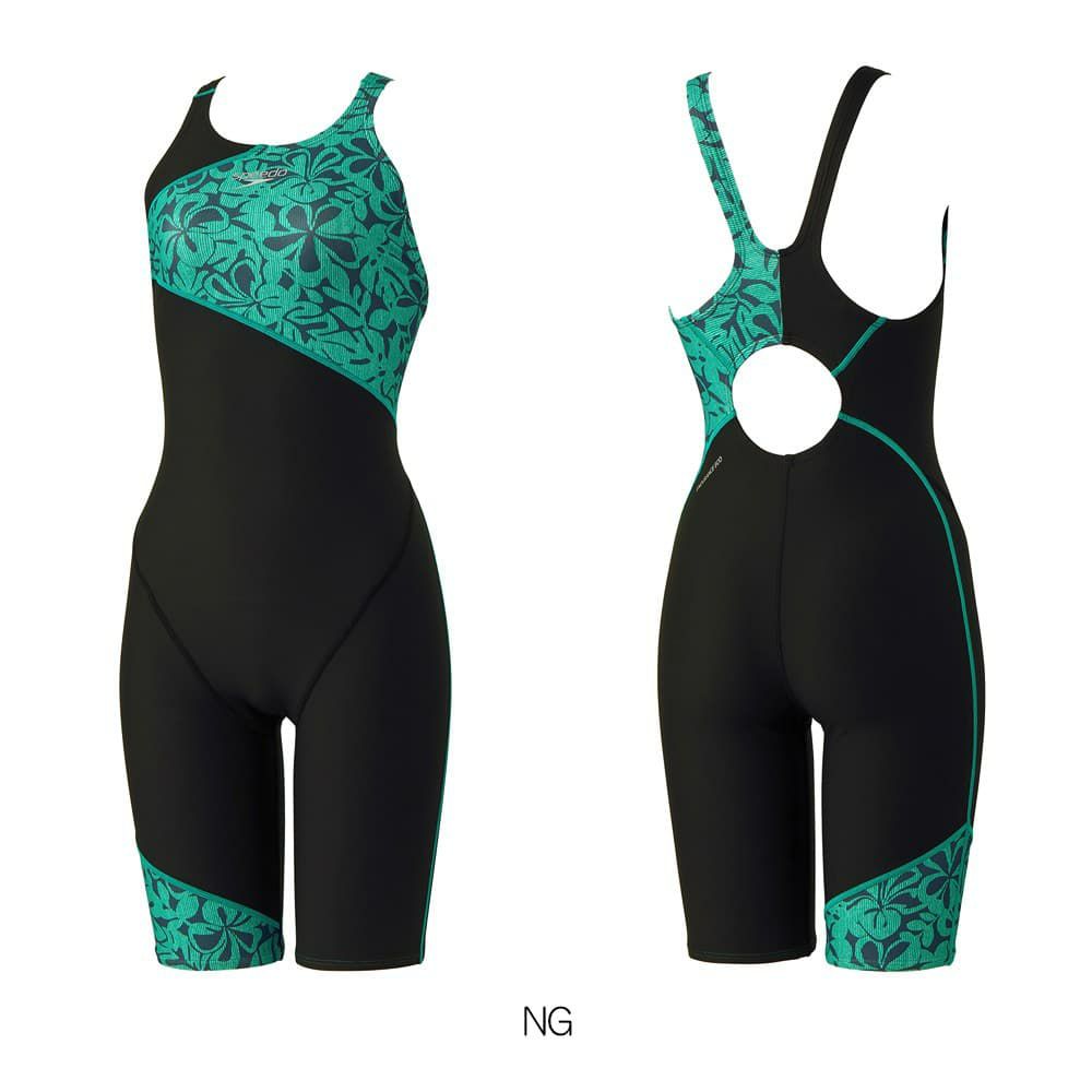 スピードSPEEDO競泳水着練習用水着レディースアロアロターンズパズルミニオープンバックニースキンオールインワンENDURANCEECO競泳練習水着2025年春夏モデルSTW12508