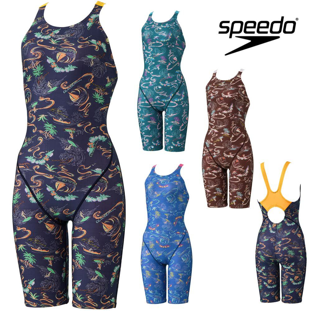 スピードSPEEDO競泳水着練習用水着レディースサンオンザシーターンズミニオープンバックニースキンオールインワンENDURANCEECO競泳練習水着2025年春夏モデルSTW12505