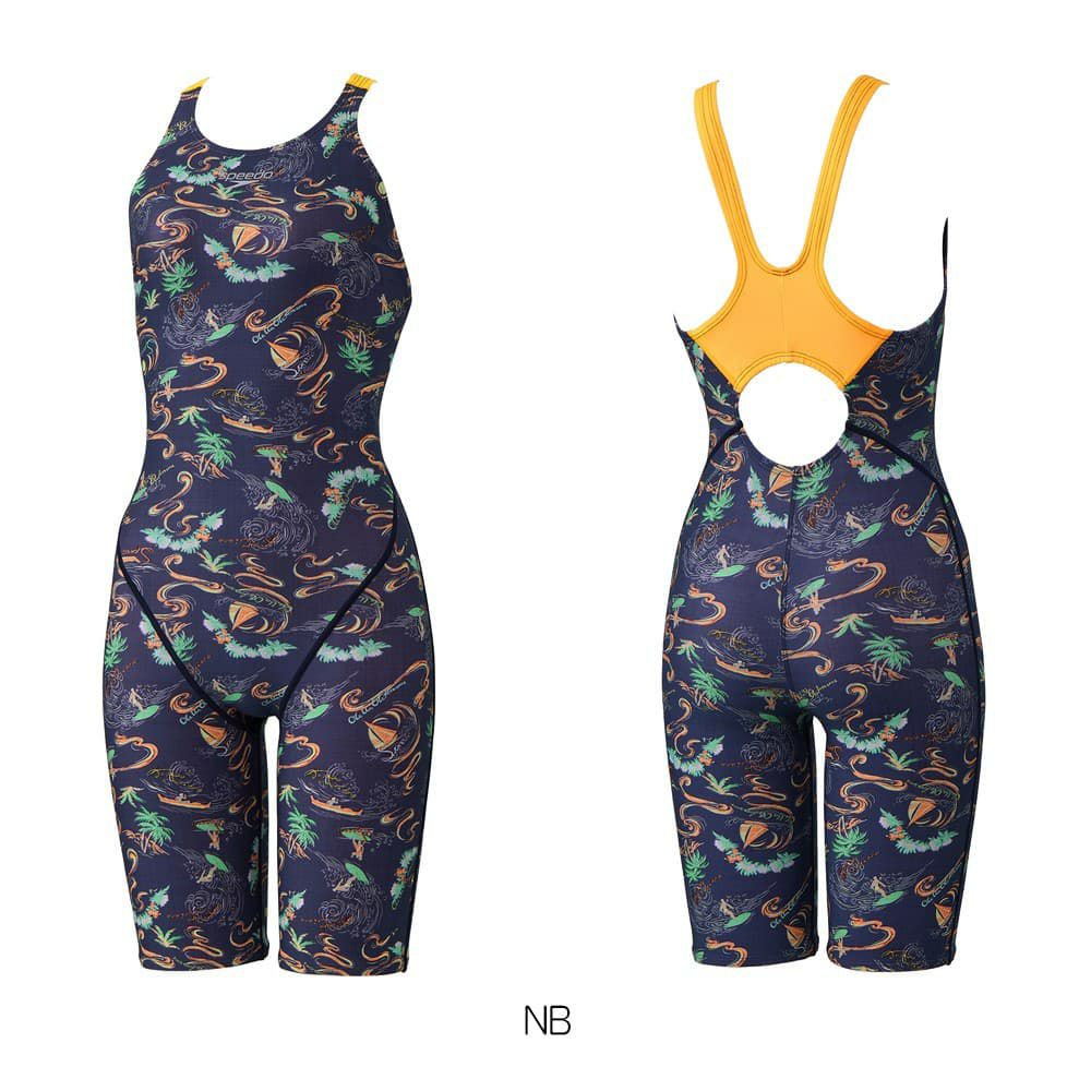 スピードSPEEDO競泳水着練習用水着レディースサンオンザシーターンズミニオープンバックニースキンオールインワンENDURANCEECO競泳練習水着2025年春夏モデルSTW12505