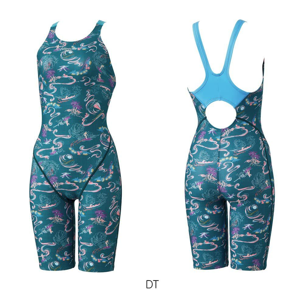 スピードSPEEDO競泳水着練習用水着レディースサンオンザシーターンズミニオープンバックニースキンオールインワンENDURANCEECO競泳練習水着2025年春夏モデルSTW12505