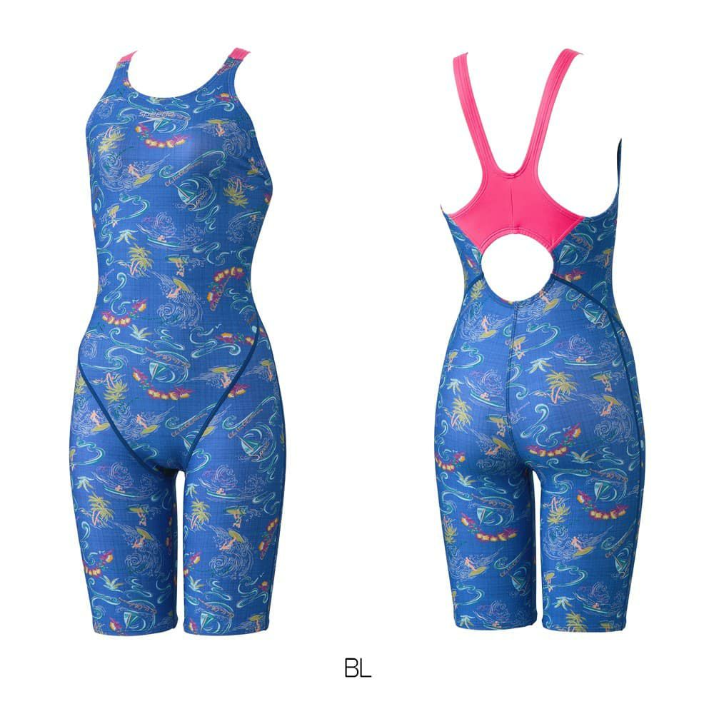 スピードSPEEDO競泳水着練習用水着レディースサンオンザシーターンズミニオープンバックニースキンオールインワンENDURANCEECO競泳練習水着2025年春夏モデルSTW12505