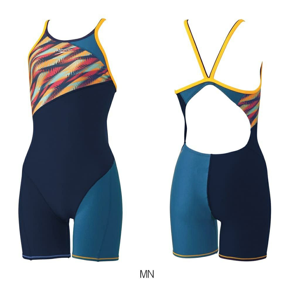 スピードSPEEDO競泳水着練習用水着レディースラウラウターンズショートニースキンオールインワンENDURANCEECO競泳練習水着2025年春夏モデルSTW12510