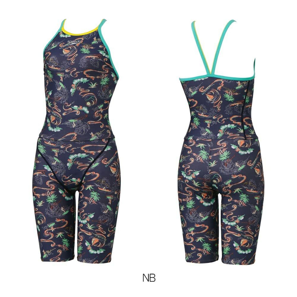 スピードSPEEDO競泳水着練習用水着レディースファンピースターンズスーツーミドルオールインワンENDURANCEECO競泳練習水着2025年春夏モデルSTW22502