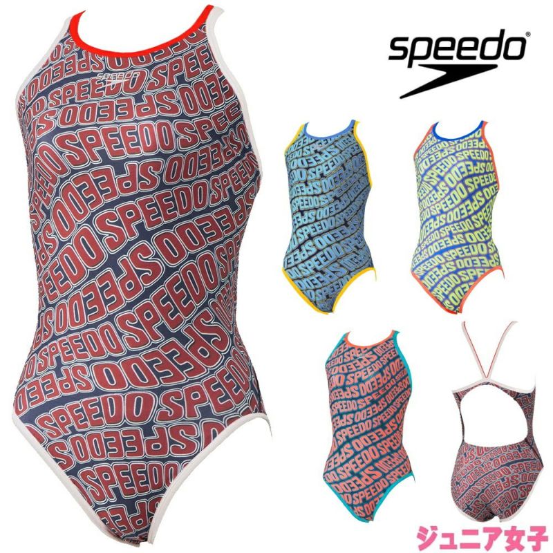 スピードSPEEDO競泳水着練習用水着ジュニア女子ウェーブロゴターンズスーツENDURANCEECO競泳練習水着2025年春夏モデルSTG02506