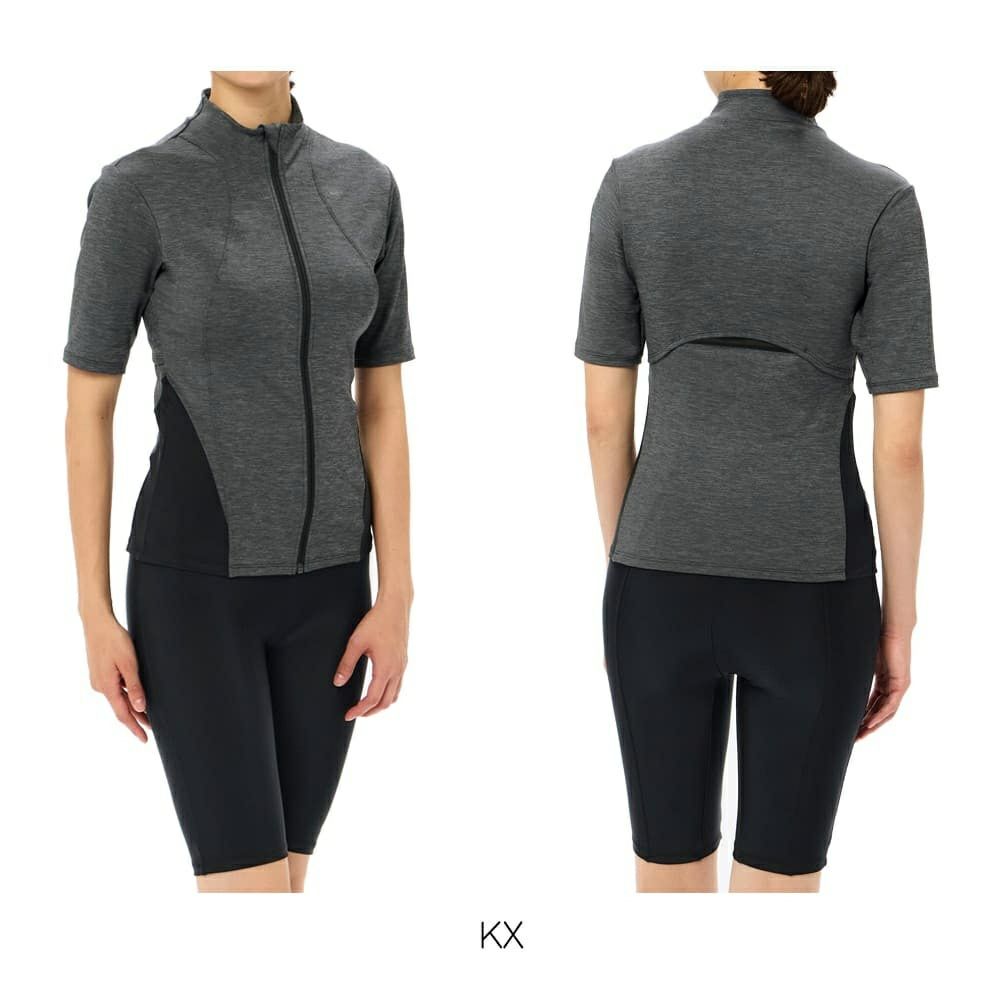 スピードSPEEDOフィットネス水着レディースショートスリーブウェイビーセパパッド付きUltraStretchECO2025年春夏モデルSFW32501