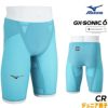 ミズノ競泳水着ジュニア男子GXSONIC6CRWA承認モデルGXSONICVIハーフスパッツ布帛素材競泳全種目短距離～中・長距離選手向きMIZUNO高速水着子供用2025年春夏モデル新色ターコイズN2MBA502-Jfinaマークあり