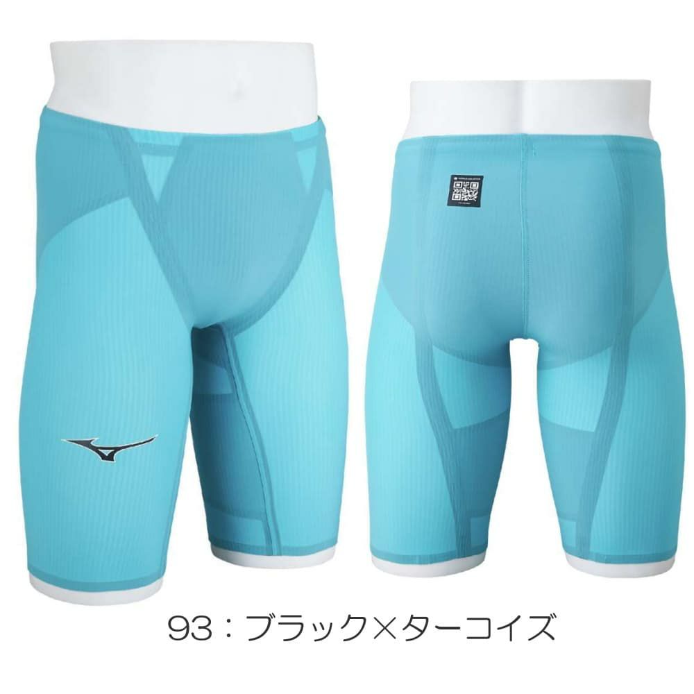 ミズノ競泳水着ジュニア男子GXSONIC6CRWA承認モデルGXSONICVIハーフスパッツ布帛素材競泳全種目短距離～中・長距離選手向きMIZUNO高速水着子供用2025年春夏モデル新色ターコイズN2MBA502-Jfinaマークあり