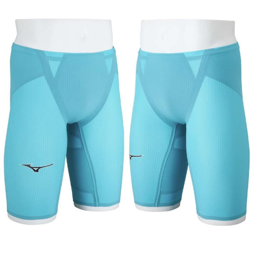ミズノ競泳水着ジュニア男子GXSONIC6CRWA承認モデルGXSONICVIハーフスパッツ布帛素材競泳全種目短距離～中・長距離選手向きMIZUNO高速水着子供用2025年春夏モデル新色ターコイズN2MBA502-Jfinaマークあり