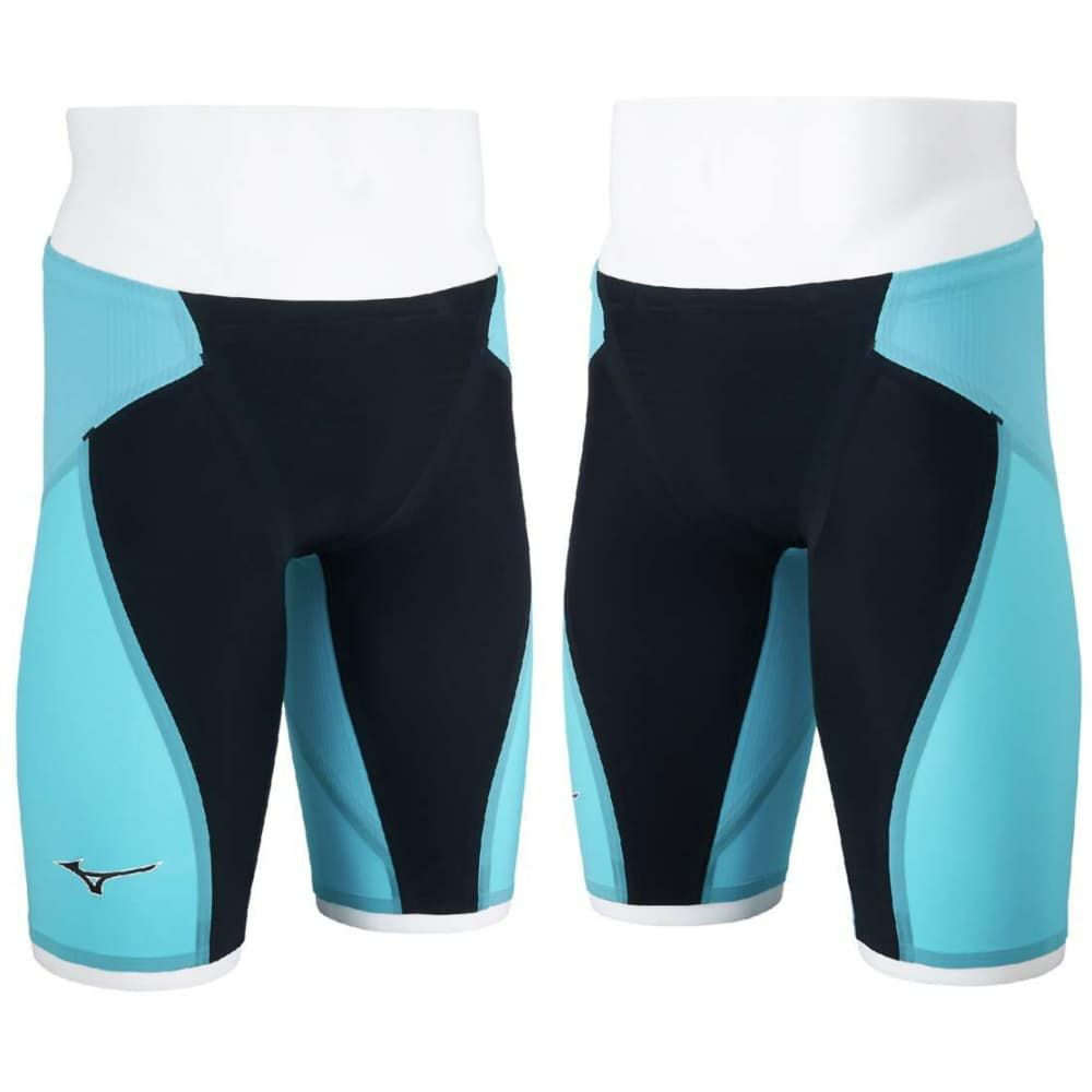 ミズノ競泳水着ジュニア男子GXSONIC6ETWA承認モデルGXSONICVIハーフスパッツ布帛素材競泳全種目短距離～中・長距離選手向きMIZUNO高速水着子供用2025年春夏モデル新色ターコイズN2MBA503-Jfinaマークあり