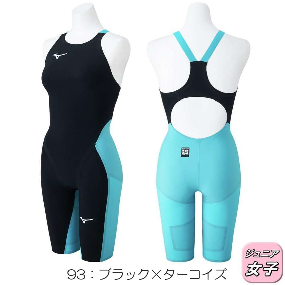 ミズノ競泳水着ジュニア女子GXSONIC6CRWA承認モデルGXSONICVIハーフスーツ布帛素材競泳全種目短距離～中・長距離選手向きMIZUNO高速水着子供用2025年春夏モデル新色ターコイズN2MGA702-Jfinaマークあり