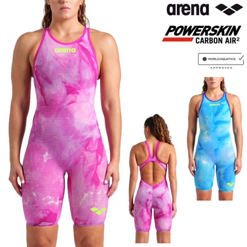 アリーナ競泳水着レディースARENAPOWERSKINCARBONAIR2パワースキンカーボンエアスクエアレーシングワンピーススパッツオープンバックハーフレッグWA承認高速水着【Air2・スクエア】限定モデルTie-Dye(タイダイ)LimitedEditionAS5SRCT1Lfinaマークあり