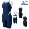 ミズノMIZUNO競泳水着練習用水着レディースエクサースーツハーフスーツオールインワンEXERSUITSU-Fit競泳練習水着2025年春夏モデルN2MGC263