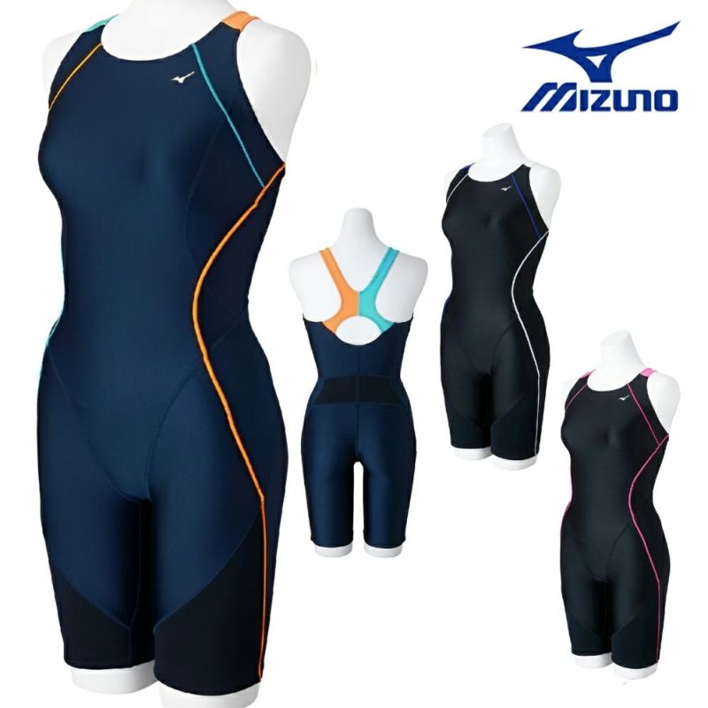 ミズノMIZUNOフィットネス水着レディースEZスイムオールインワンピースバックパッド付き2025年春夏モデルN2JGC325