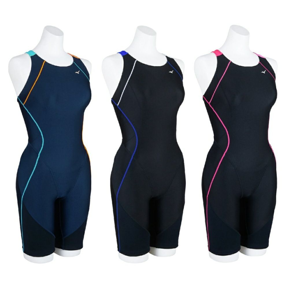 ミズノMIZUNOフィットネス水着レディースEZスイムオールインワンピースバックパッド付き2025年春夏モデルN2JGC325