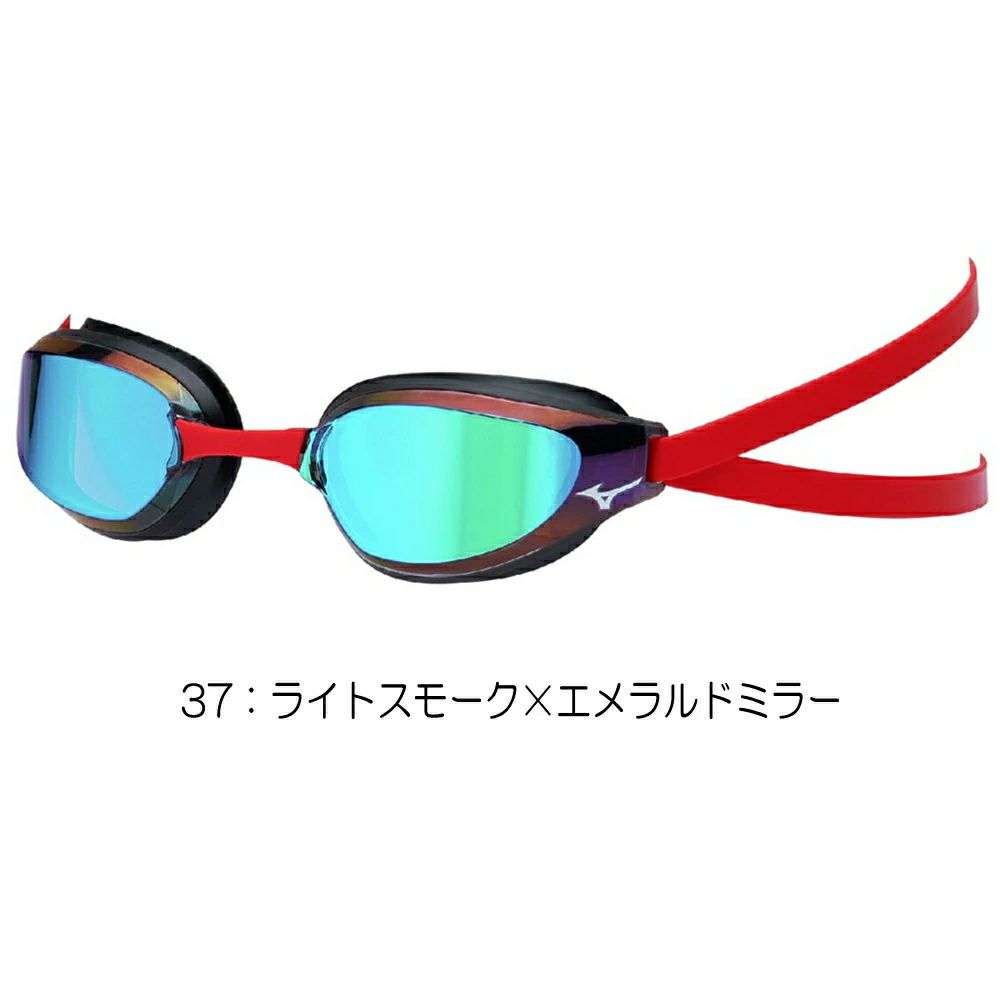 ミズノMIZUNO水泳レーシングゴーグル限定ゴーグルミラーレンズクッション一体成型WA承認モデルくもり止め競泳2025年春夏モデルN3JEC031FINA承認