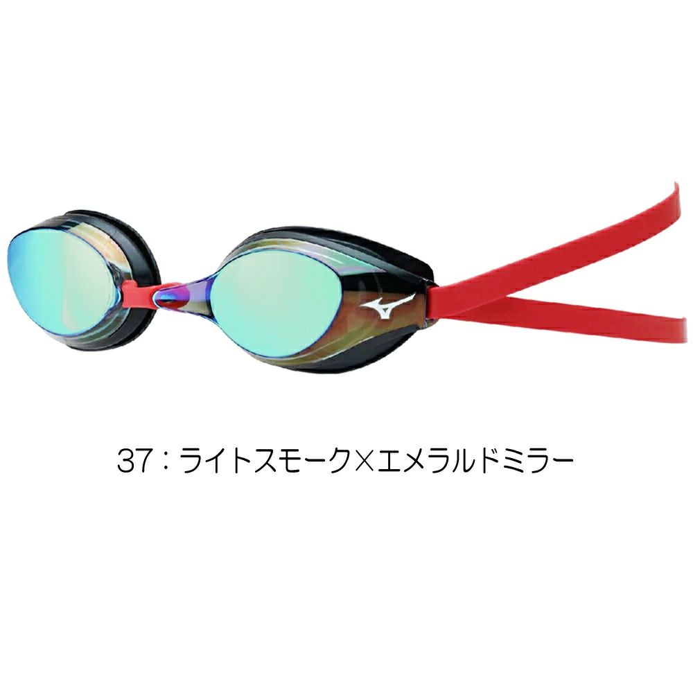 ミズノMIZUNO水泳レーシングゴーグル限定ゴーグルミラーレンズクッション一体成型WA承認モデルくもり止め競泳2025年春夏モデルN3JEC091FINA承認