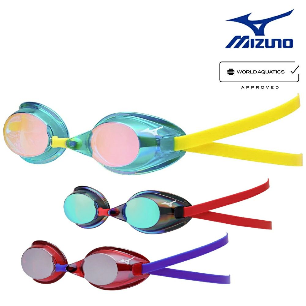 ミズノMIZUNO水泳限定ゴーグルミラーレンズノンクッションタイプWA承認モデルくもり止め競泳2025年春夏モデルN3JEC071FINA承認
