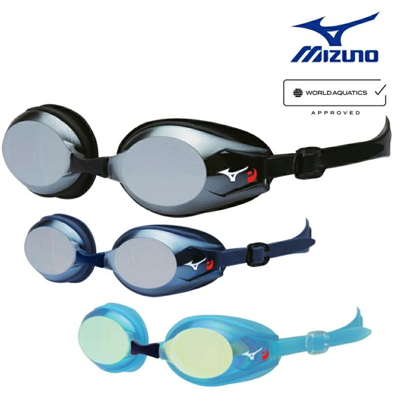 ミズノMIZUNO水泳フィットネスゴーグルゴーグルミラーレンズクッション付きWA承認モデルくもり止め競泳2025年春夏モデルN3JEC621FINA承認