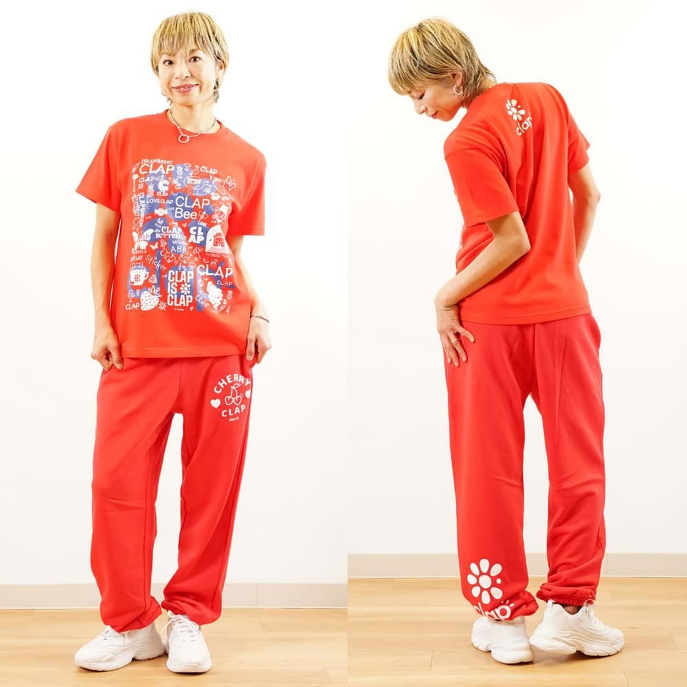 クラップCLAPステッカーティーレディーススポーツアパレルトレーニングフィットネス女性CTS24103