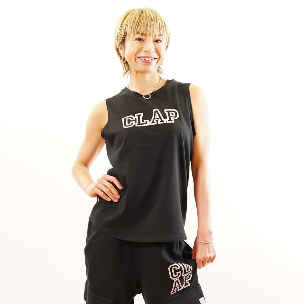 クラップCLAPシーロゴフィットネスタンクレディーススポーツアパレルトレーニングフィットネス女性CT25003