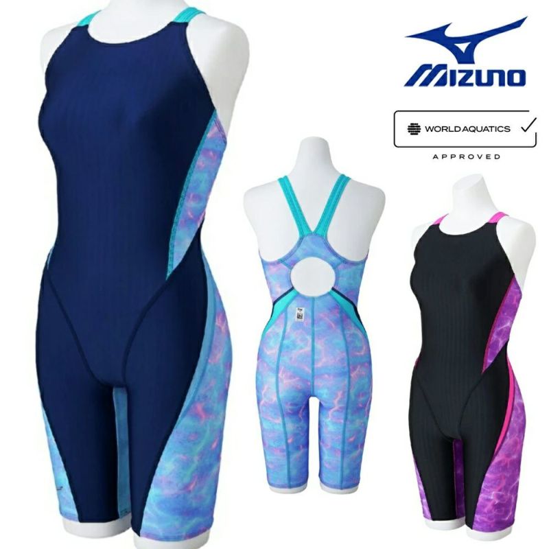 ミズノMIZUNO競泳水着レディースWA承認モデルSTREAMACEハーフスーツマスターズバックオールインワンストリームフィットA2025年春夏モデルN2MGC243finaマークあり