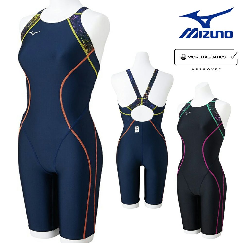 ミズノMIZUNO競泳水着レディースWA承認モデルSTLalaハーフスーツマスターズバックオールインワン2025年春夏モデルN2MGC246finaマークあり